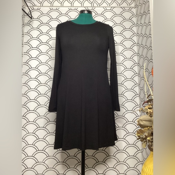 SHEIN Black Long Sleeve T-Shirt Dress – Size Small - Picture 6 of 9